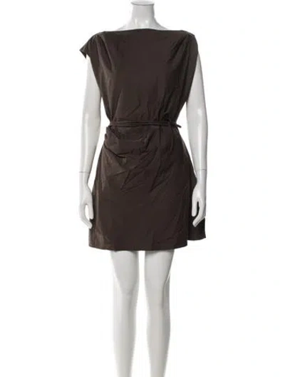 Pre-owned Dissh Bateau Neckline Mini Dress In Brown