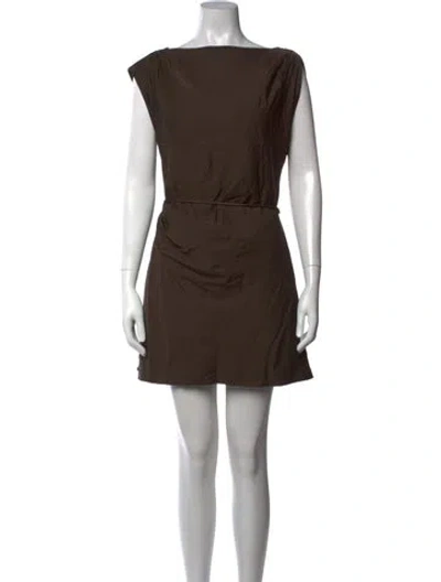 Pre-owned Dissh Bateau Neckline Mini Dress In Brown