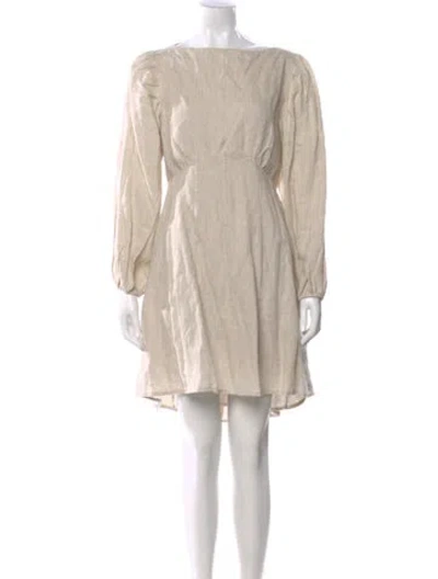 Pre-owned Dissh Bateau Neckline Mini Dress In Neutral