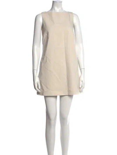 Pre-owned Dissh Bateau Neckline Mini Dress In Neutrals