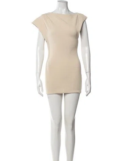 Pre-owned Dissh Bateau Neckline Mini Dress In Neutrals