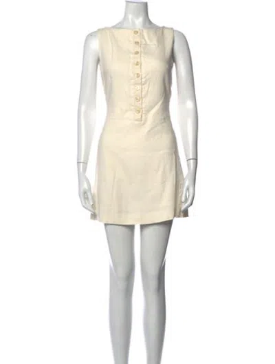 Pre-owned Dissh Bateau Neckline Mini Dress In Neutrals