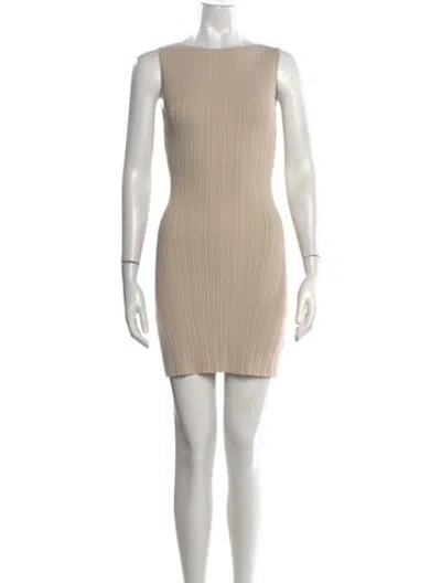 Pre-owned Dissh Bateau Neckline Mini Dress In Neutrals