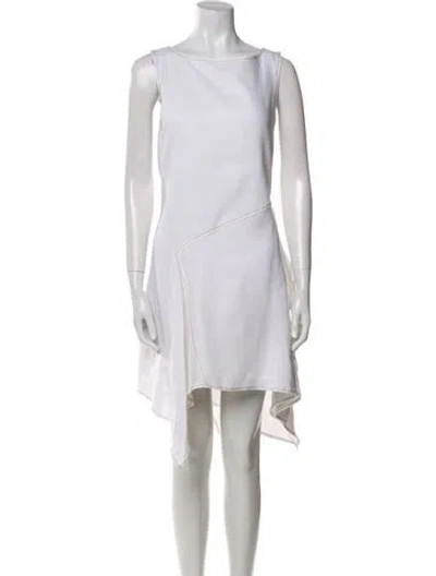Pre-owned Dissh Bateau Neckline Mini Dress In White