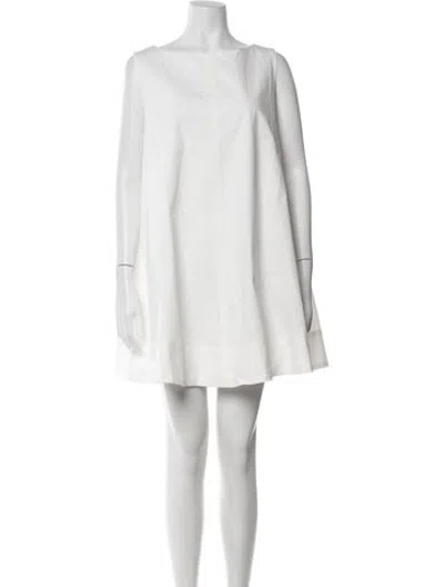Pre-owned Dissh Bateau Neckline Mini Dress In White