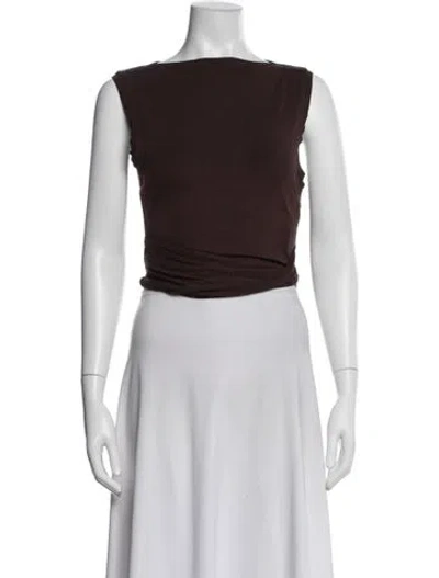 Pre-owned Dissh Bateau Neckline Sleeveless Crop Top In Black