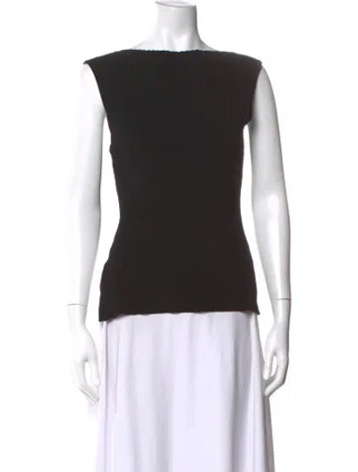 Pre-owned Dissh Bateau Neckline Sleeveless Top In Black