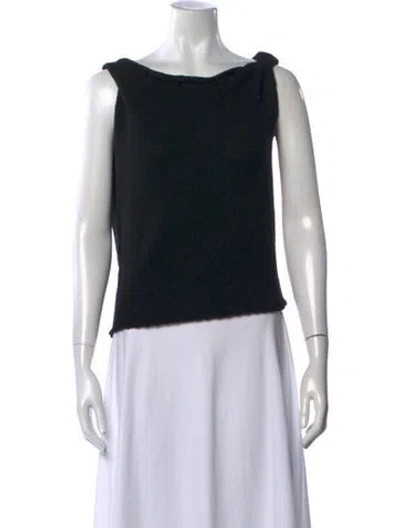 Pre-owned Dissh Bateau Neckline Sleeveless Top In Black