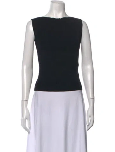 Pre-owned Dissh Bateau Neckline Sleeveless Top In Black