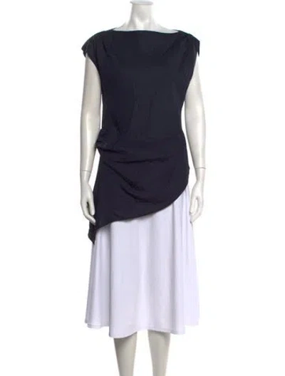 Pre-owned Dissh Bateau Neckline Sleeveless Top In Blue