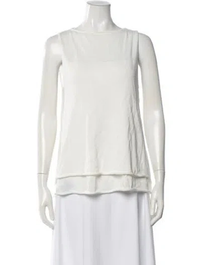 Pre-owned Dissh Bateau Neckline Sleeveless Top In Neutral