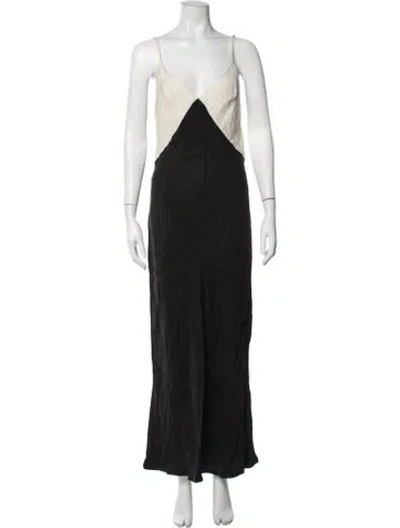 Pre-owned Dissh Colorblock Pattern Long Dress In Black/white
