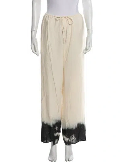 Pre-owned Dissh Colorblock Pattern Wide Leg Pants In Neutral