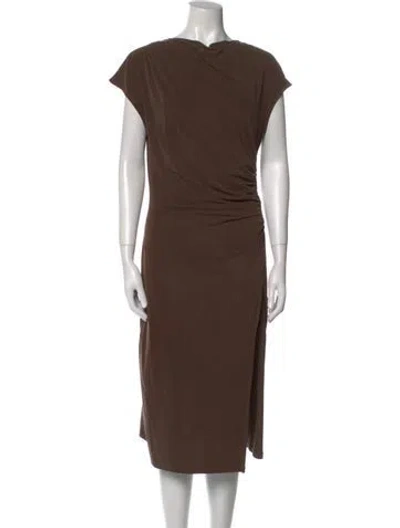 Pre-owned Dissh Cowl Neck Knee-length Dress In Brown