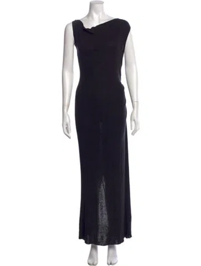 Pre-owned Dissh Cowl Neck Long Dress In Black