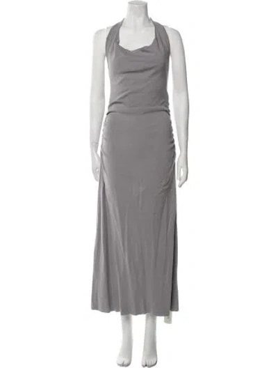 Pre-owned Dissh Cowl Neck Long Dress In Gray