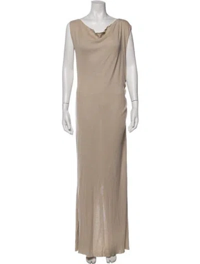 Pre-owned Dissh Cowl Neck Long Dress In Neutrals