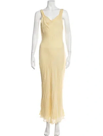 Pre-owned Dissh Cowl Neck Long Dress W/ Tags In Yellow