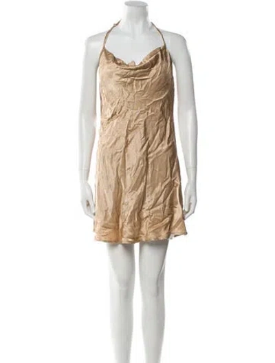 Pre-owned Dissh Cowl Neck Mini Dress In Neutral