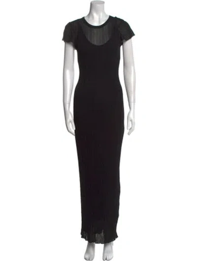 Pre-owned Dissh Crew Neck Long Dress In Black