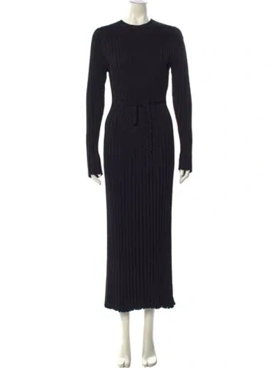 Pre-owned Dissh Crew Neck Long Dress In Black