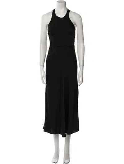Pre-owned Dissh Crew Neck Long Dress In Black