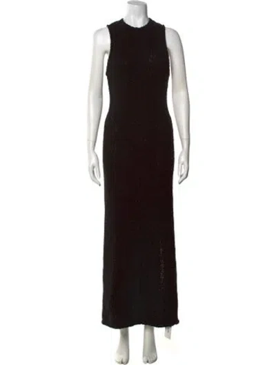 Pre-owned Dissh Crew Neck Long Dress In Black