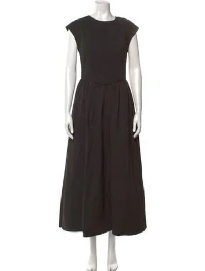 Pre-owned Dissh Crew Neck Long Dress In Black