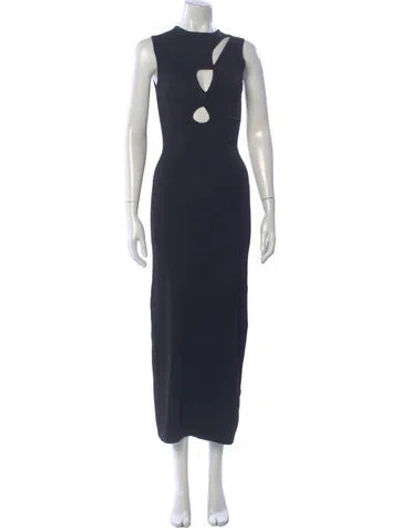 Pre-owned Dissh Crew Neck Long Dress In Black
