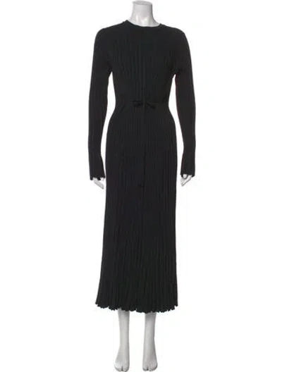 Pre-owned Dissh Crew Neck Long Dress In Black