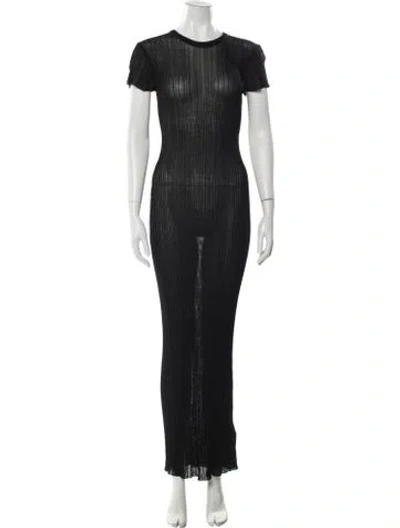 Pre-owned Dissh Crew Neck Long Dress In Black
