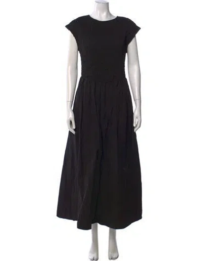 Pre-owned Dissh Crew Neck Long Dress In Black