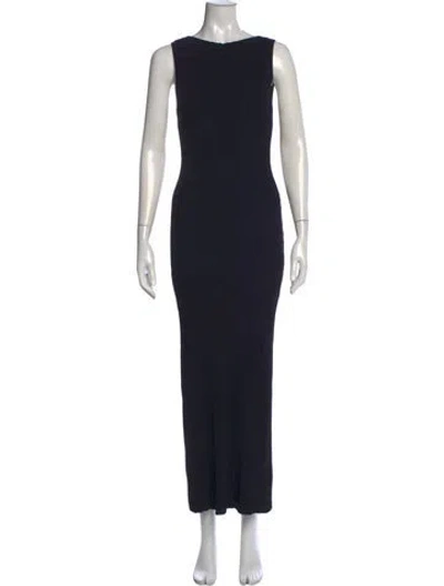 Pre-owned Dissh Crew Neck Long Dress In Black