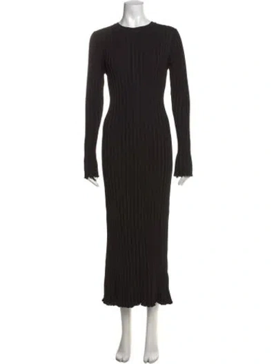 Pre-owned Dissh Crew Neck Long Dress In Black