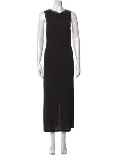 Pre-owned Dissh Crew Neck Long Dress In Black