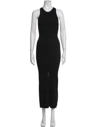 Pre-owned Dissh Crew Neck Long Dress In Black