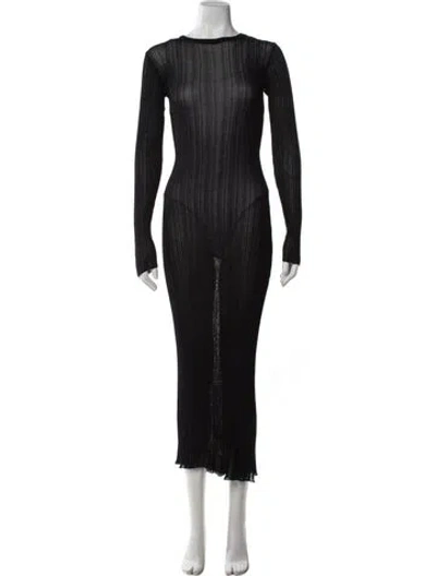 Pre-owned Dissh Crew Neck Long Dress In Black