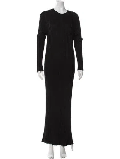 Pre-owned Dissh Crew Neck Long Dress In Black