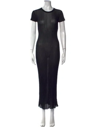 Pre-owned Dissh Crew Neck Long Dress In Black