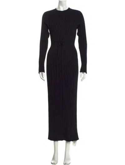Pre-owned Dissh Crew Neck Long Dress In Black