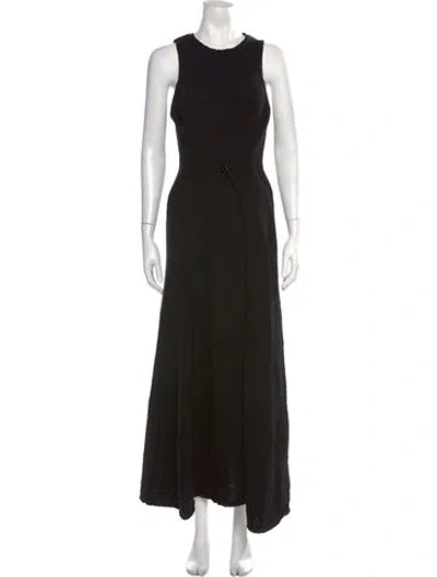 Pre-owned Dissh Crew Neck Long Dress In Black