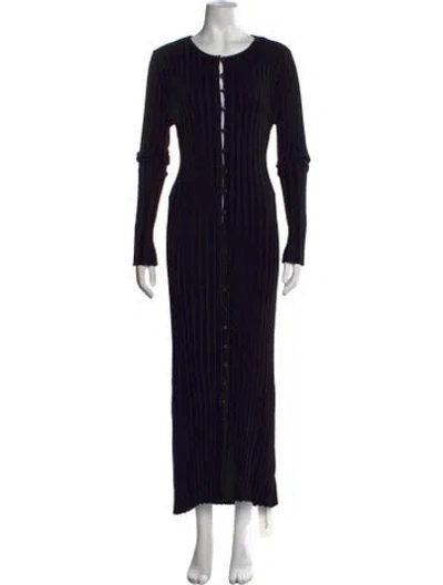 Pre-owned Dissh Crew Neck Long Dress In Black