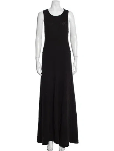 Pre-owned Dissh Crew Neck Long Dress In Black