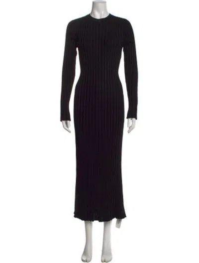 Pre-owned Dissh Crew Neck Long Dress In Black