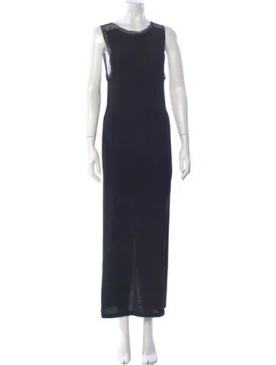Pre-owned Dissh Crew Neck Long Dress In Blue