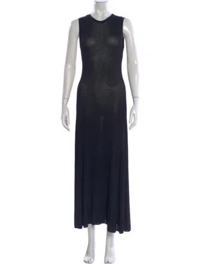 Pre-owned Dissh Crew Neck Long Dress In Blue