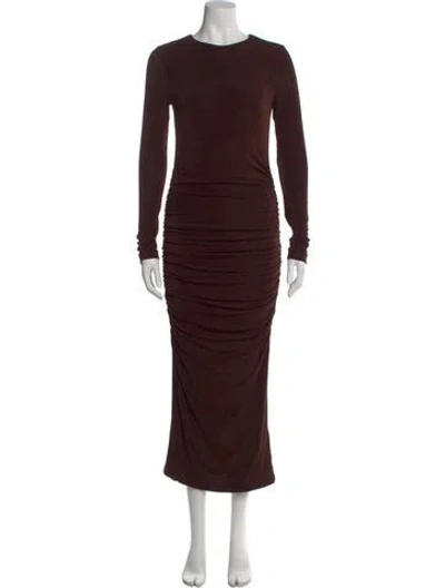 Pre-owned Dissh Crew Neck Long Dress In Brown