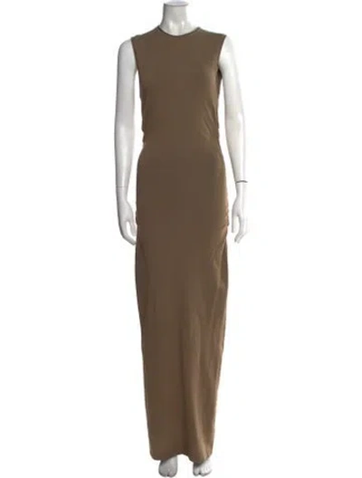 Pre-owned Dissh Crew Neck Long Dress In Brown