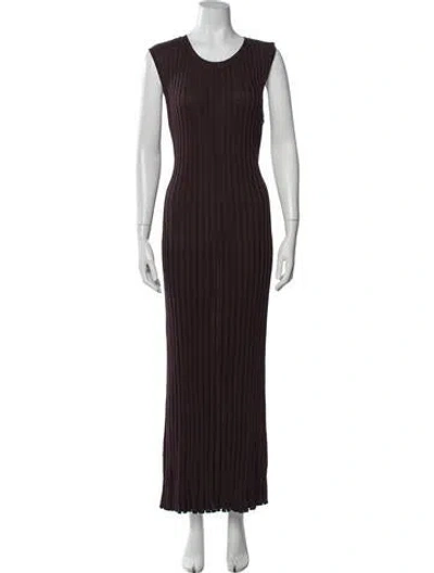 Pre-owned Dissh Crew Neck Long Dress In Brown
