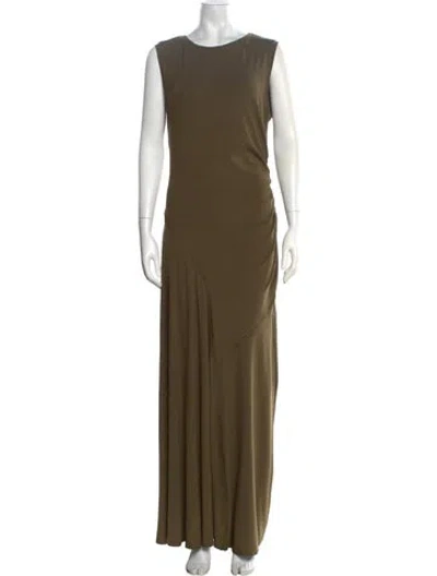 Pre-owned Dissh Crew Neck Long Dress In Green